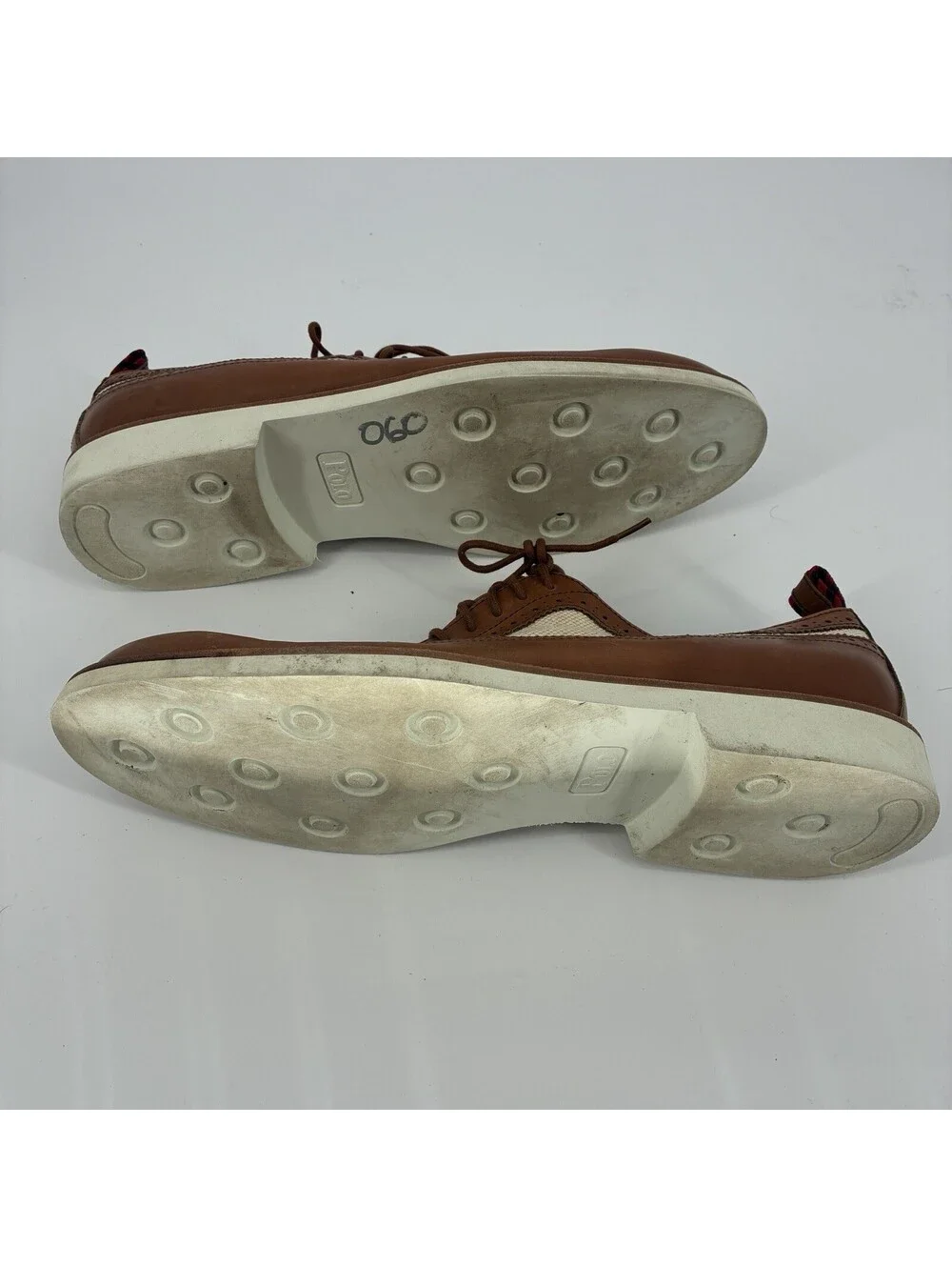 Ralph Lauren Torrington Spectator Oxford Leather Canvas Men A13 Wingtip Brogue